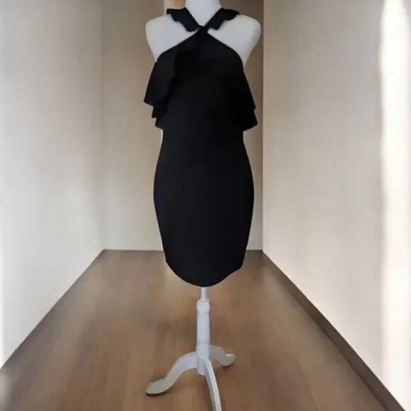 ZARA Halter Open Back Dress Black L NWT - Picture 4 of 11